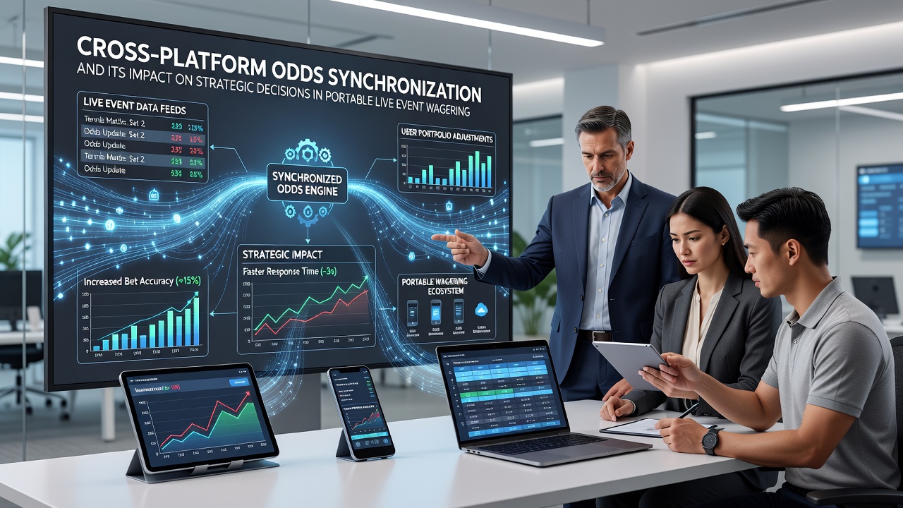 Mobiele gebruikers die strategische aanpassingen maken via gesynchroniseerde odds tijdens live evenementen
