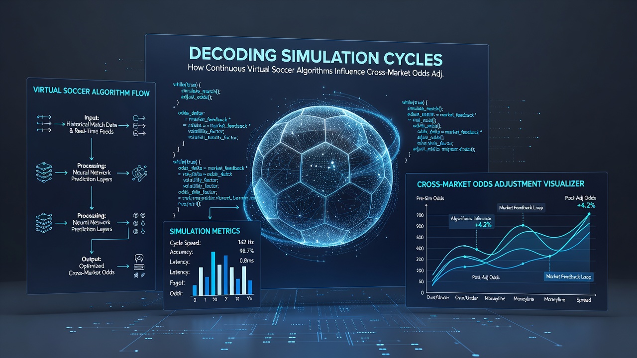 Diagram van cross-market odds aanpassingen in virtuele voetbal simulaties