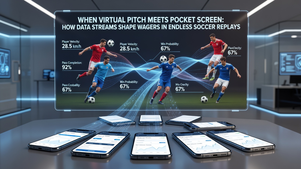 Data visualisaties op mobiele apps tijdens virtuele voetbalweddenschappen